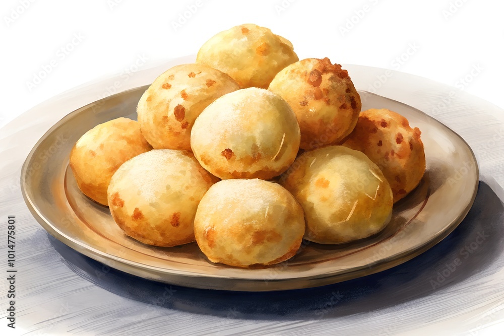 Pao de queijo on a plate. Brazilian cheese bread Pao de queijo on a plate. Brazilian cheese bread
