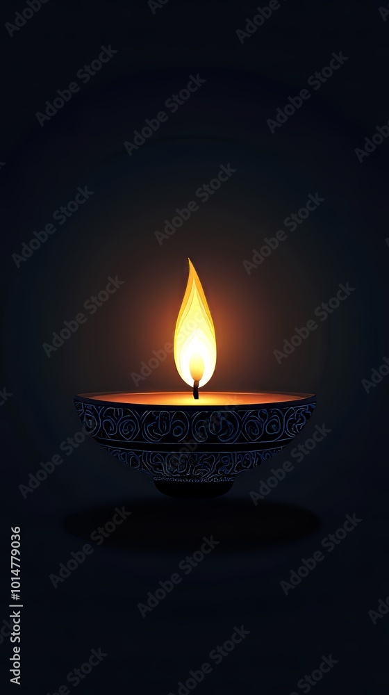 A beautifully designed oil lamp with a glowing flame, set against a dark background, symbolizing light, peace, and tranquility. A beautifully designed oil lamp with a glowing flame, set against a dark background, symbolizing light, peace, and tranquility.