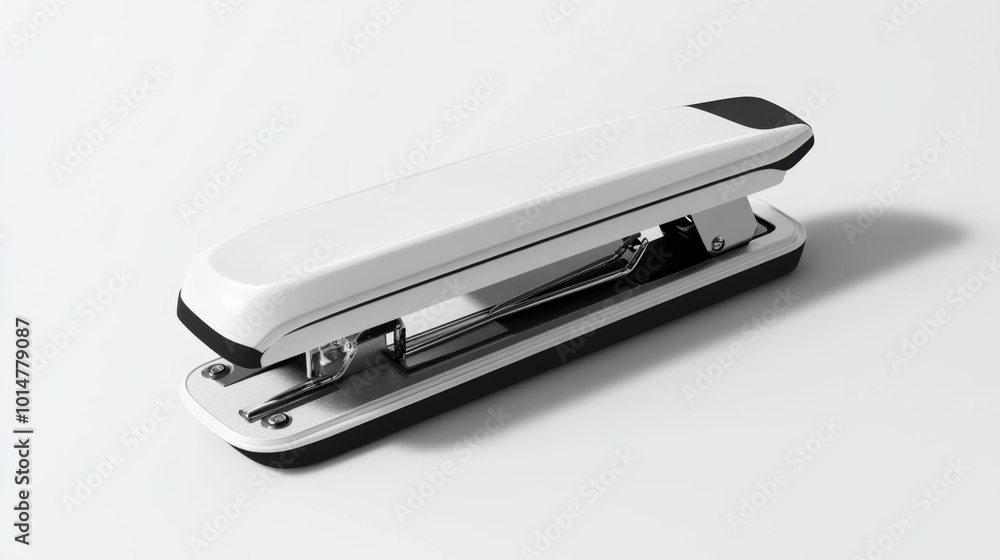 Modern stapler on a white background sleek and minimalist office supply close-up view. Generative AI Modern stapler on a white background sleek and minimalist office supply close-up view. Generative AI
