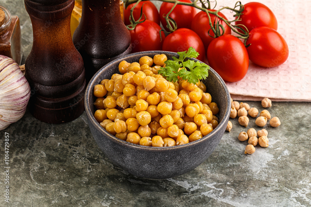 Canned chickpea in the bowl Canned chickpea in the bowl