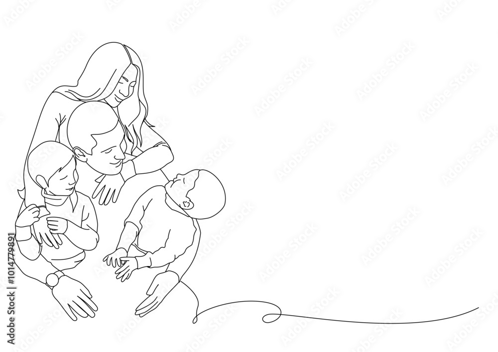 Family, father mother day line art Family, father mother day line art
