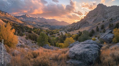 Lamoille Canyon in the Ruby Mountains captured with Nikon D850. Stunning natural light photography in National Geographic style. High-resolution landscape imagery. photo