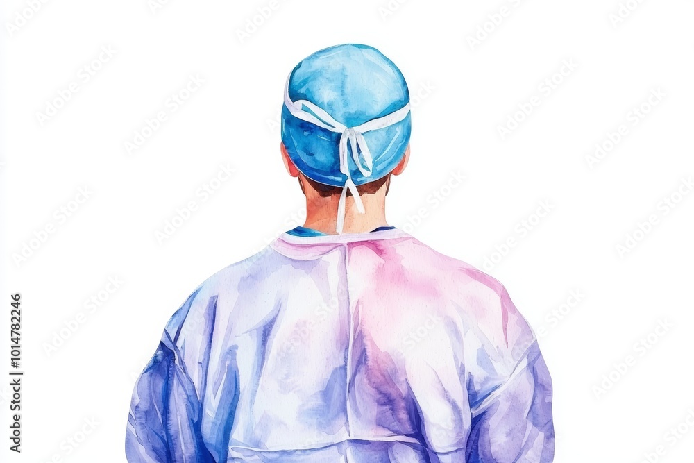 Imagine a surgeons rear view, showcasing their professionalism and dedication Imagine a surgeons rear view, showcasing their professionalism and dedication