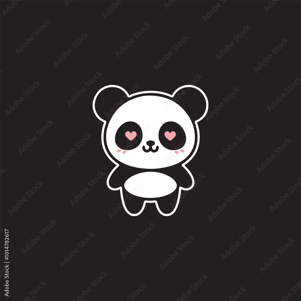 Naklejka premium kawaii panda design, panda lover t-shirt design vector