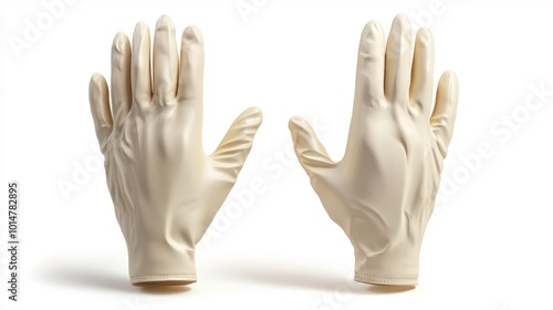 Disposable surgical gloves on a white background realistic and isolated. Ideal for medical use health and safety or laboratory work concepts for healthcare professionals.. Generative AI