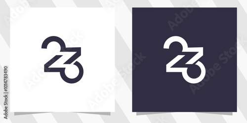 Number 23 monogram logo design
