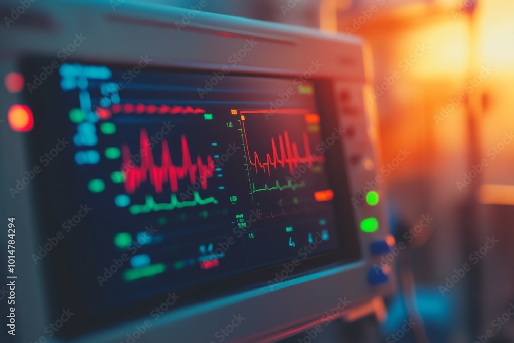 Heart Rate Monitor Displaying Vital Signs