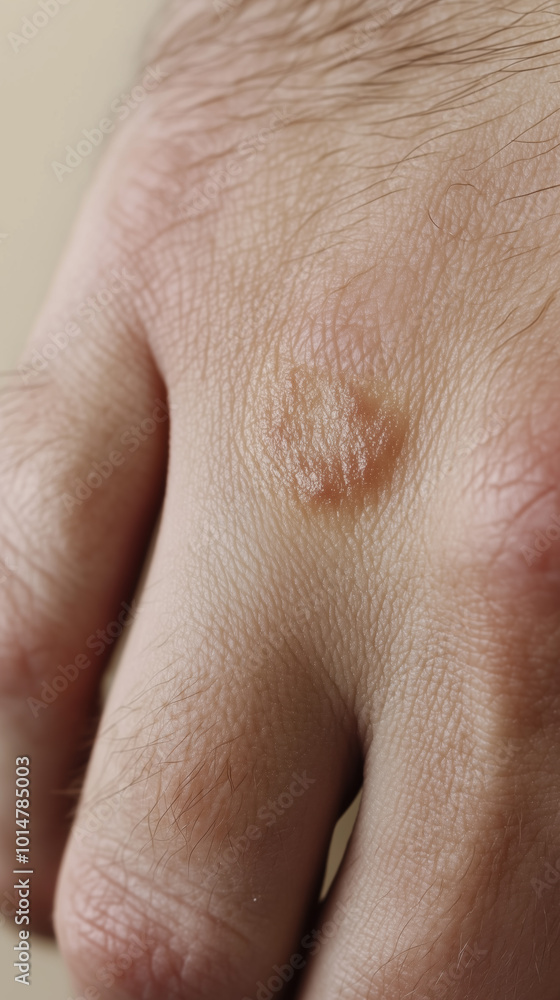 Close-Up View of Granuloma Annulare on Hand Highlighting Distinctive Raised Ring-Shaped Lesions for Dermatological Study Close-Up View of Granuloma Annulare on Hand Highlighting Distinctive Raised Ring-Shaped Lesions for Dermatological Study