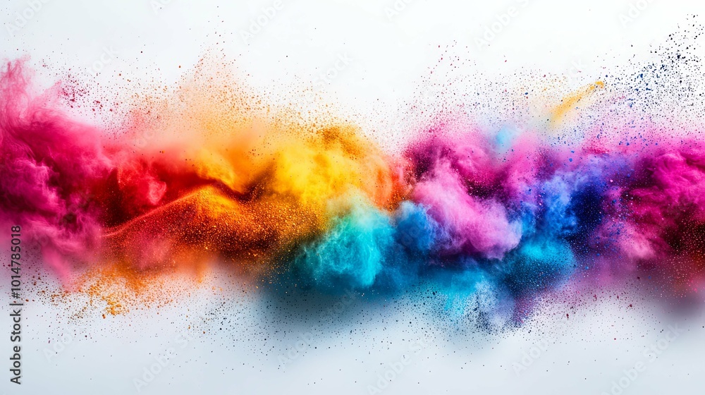 Abstract powder splatted background. Colorful powder explosion on white background. Colored cloud. Colorful dust explode Abstract powder splatted background. Colorful powder explosion on white background. Colored cloud. Colorful dust explode