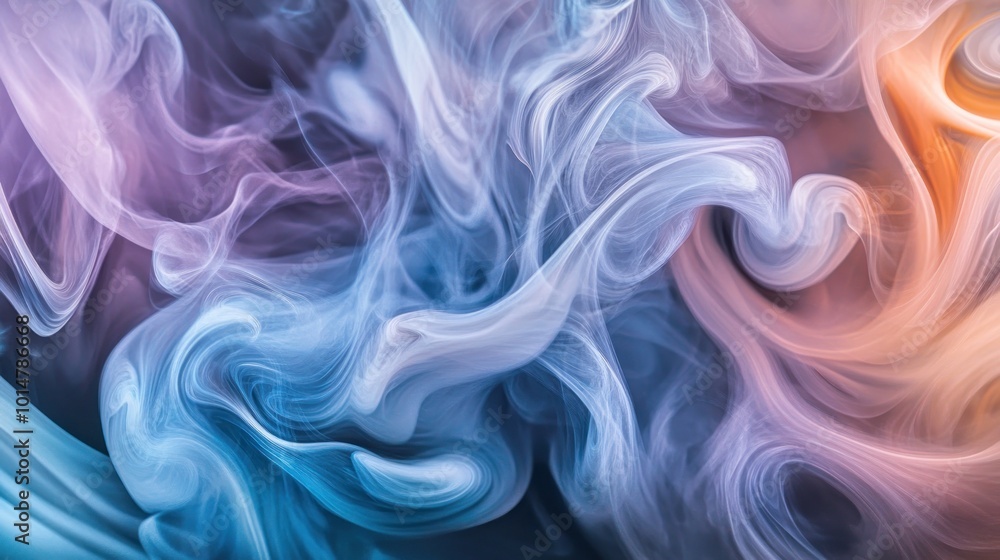 Fototapeta premium A swirling blend of colorful smoke patterns creating an abstract, artistic visual effect.