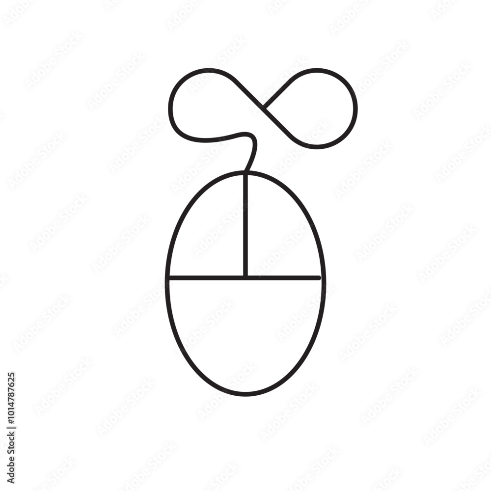 Obraz premium computer mouse infinity outline stroke icon vector eps