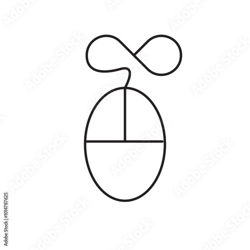 computer mouse infinity outline stroke icon vector eps