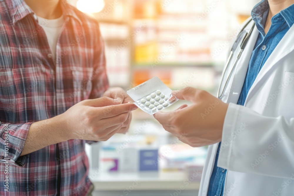 Obraz premium Pharmacist Discussing Medication with Patient