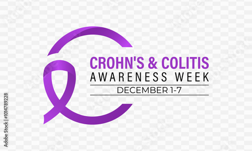 Crohn's and Colitis Awareness Week is observed every year in December. Vector illustration .Banner poster, flyer and background design template.