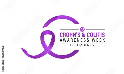 Crohn's and Colitis Awareness Week is observed every year in December. Vector illustration .Banner poster, flyer and background design template.