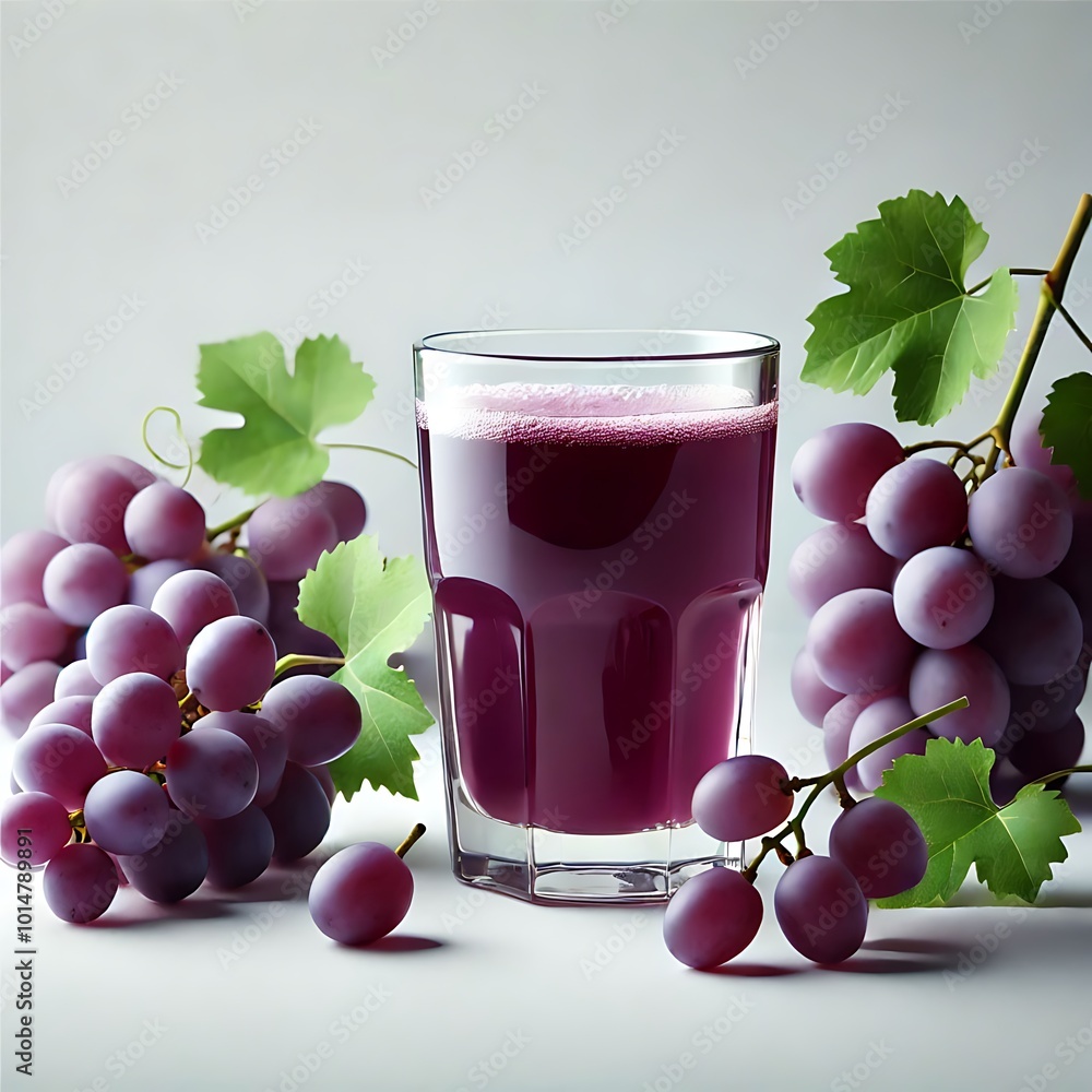 a refreshing glass of grape juice with a bunch of grapes a refreshing glass of grape juice with a bunch of grapes
