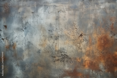 Processed collage of old rusty metal sheet texture in daylight. Background for banner