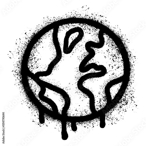 Vector illustration of planet Earth, hand-drawn in graffiti style