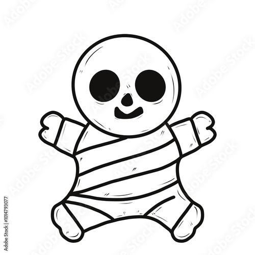 Doodle Halloween clip art back and while 