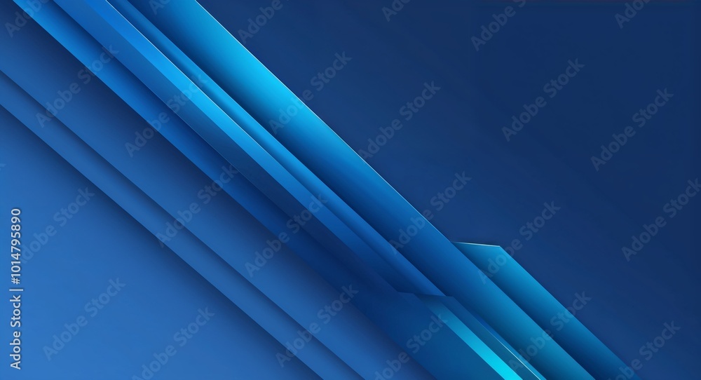 Fototapeta premium Blue gradient lines forming a sleek geometric abstract background