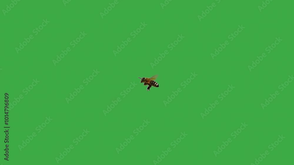flying bee with green screen. slow motion flying bee with green screen. slow motion