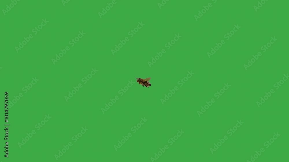 flying bee with green screen. slow motion flying bee with green screen. slow motion