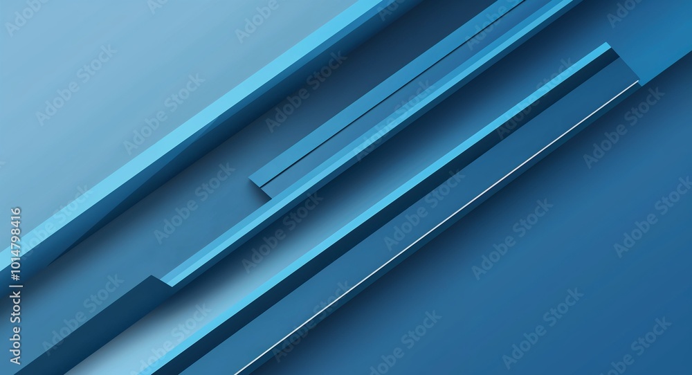Fototapeta premium Modern geometric lines forming a sleek blue abstract background