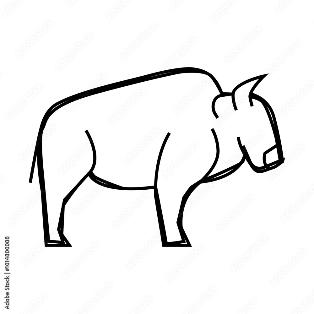 buffalo wild animal line icon vector. buffalo wild animal sign. isolated symbol illustration buffalo wild animal line icon vector. buffalo wild animal sign. isolated symbol illustration