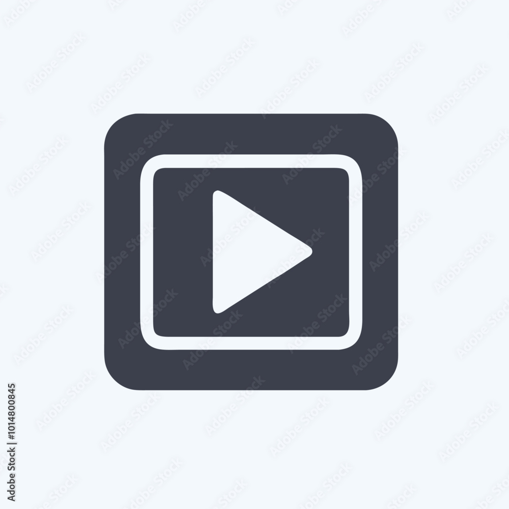 , minimalist play button icon enclosed in a square frame. Perfect for design elements related to media, technology, and digital interfaces. , minimalist play button icon enclosed in a square frame. Perfect for design elements related to media, technology, and digital interfaces.