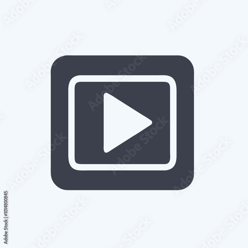Free Download , minimalist play button icon enclosed in a square frame. Perfect for design elements related to media, technology, and digital interfaces. - GFXLoad