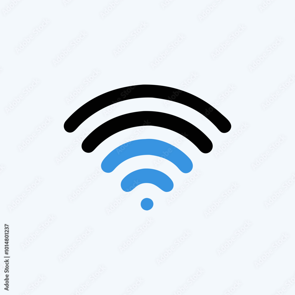 Wi-Fi signal icon displayed against a light background. Perfect for representing wireless connectivity, internet access, or network communication in digital and print media. Wi-Fi signal icon displayed against a light background. Perfect for representing wireless connectivity, internet access, or network communication in digital and print media.