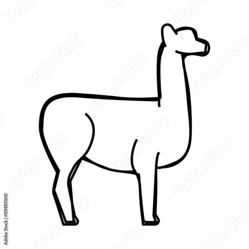 lama wild animal line icon vector. lama wild animal sign. isolated symbol illustration