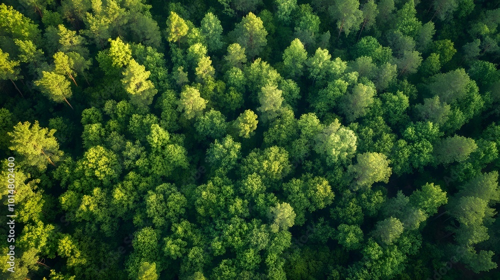 Fototapeta premium A forest restoration project with a carbon credit stamp