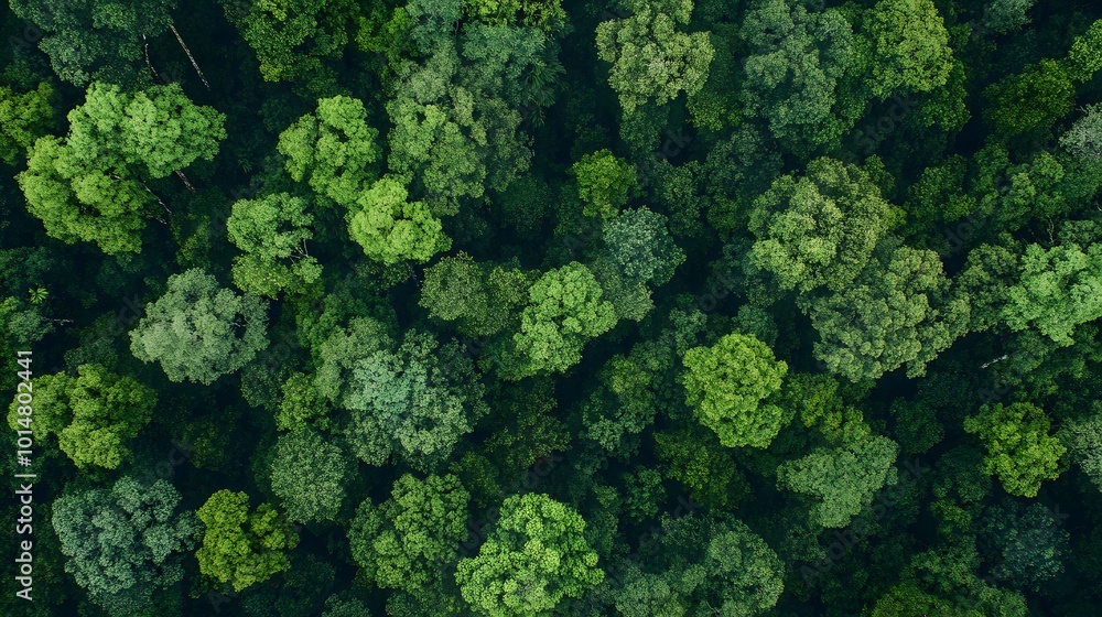 A forest restoration project with a carbon credit stamp A forest restoration project with a carbon credit stamp