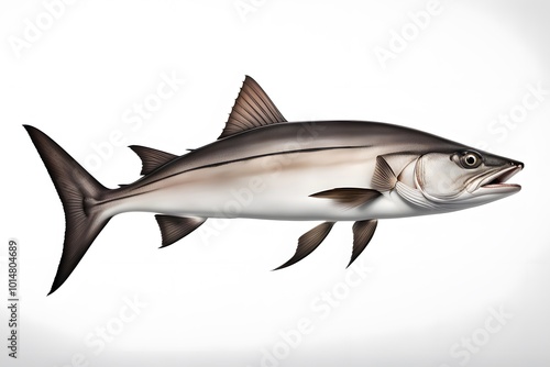 Cobia fish on white background, Ai Generated