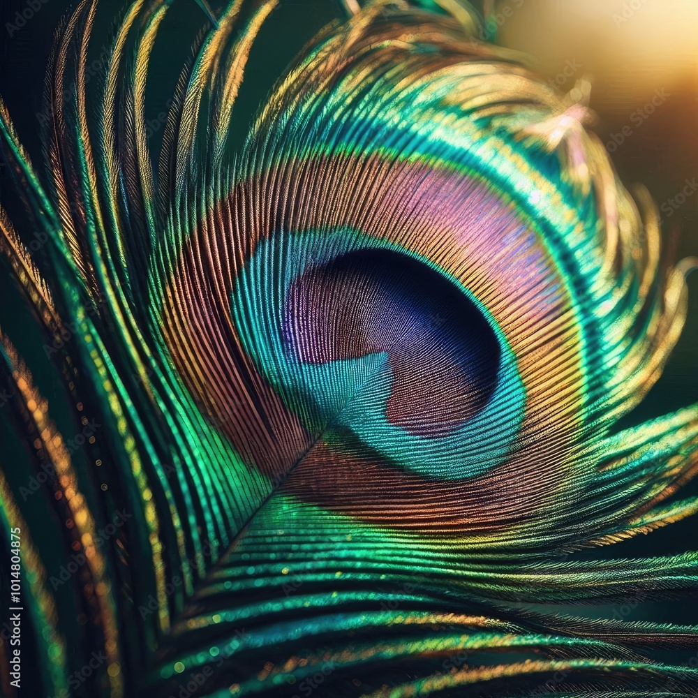 Obraz premium peacock feather close up