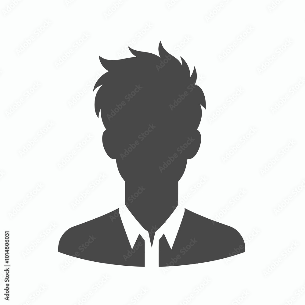 Grey silhouette of a men profile without a photo Grey silhouette of a men profile without a photo