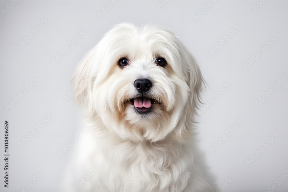 Coton de tulear dog on white background, AI Generated Coton de tulear dog on white background, AI Generated