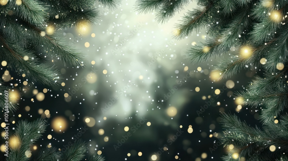Christmas holidays banner, tree, bokeh background Christmas holidays banner, tree, bokeh background