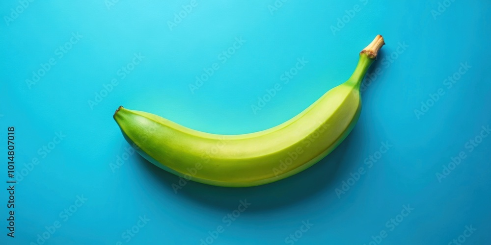Fresh green banana on blue background , fresh, green, banana, blue, background, fruit, healthy, natural, organic, tropical Fresh green banana on blue background , fresh, green, banana, blue, background, fruit, healthy, natural, organic, tropical