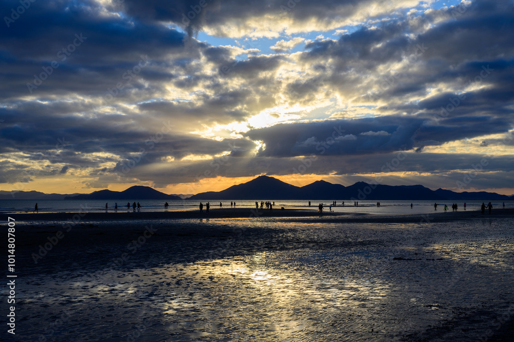 beautiful dadaepo beach sunset scenery in korea beautiful dadaepo beach sunset scenery in korea