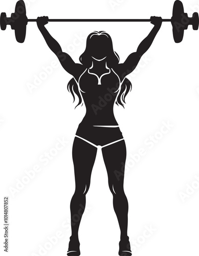 Woman Bodybuilder Silhouette Vector