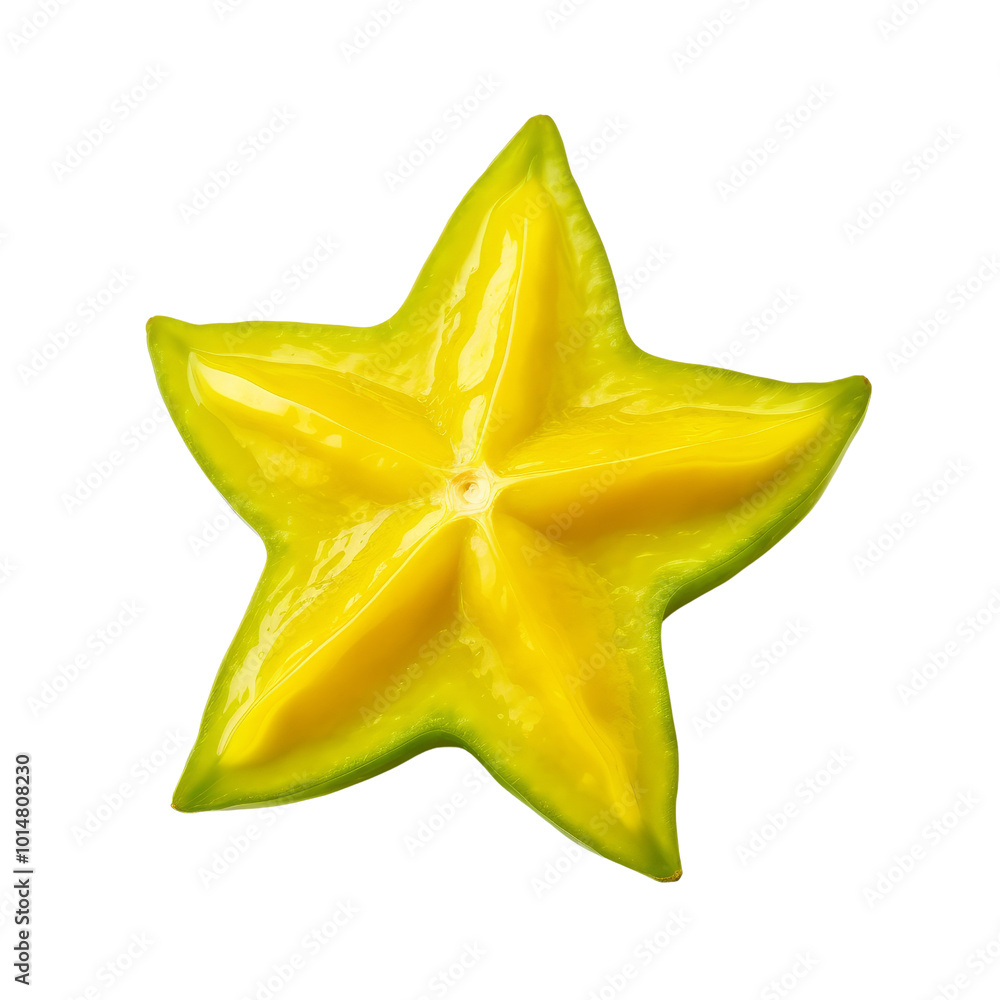 Freshly Cut Starfruit with Vibrant Yellow Color and Unique Shape Freshly Cut Starfruit with Vibrant Yellow Color and Unique Shape