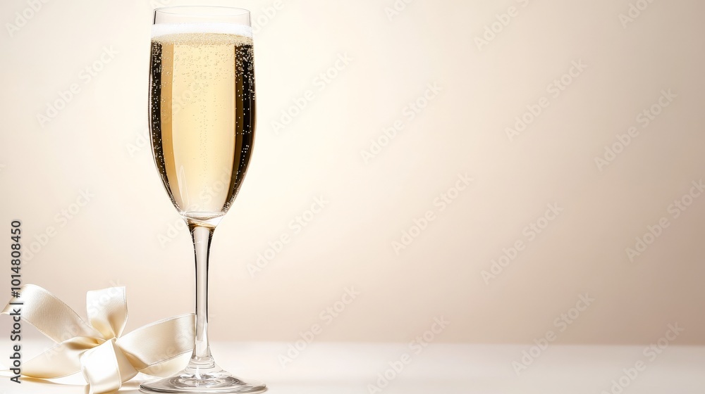 Elegant Champagne Celebration with Delicate Floral Accents Elegant Champagne Celebration with Delicate Floral Accents