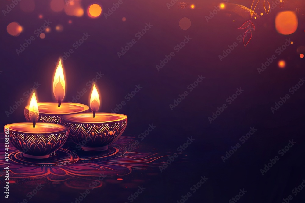 Festive Diwali design with glowing lamps and space for content. Festive Diwali design with glowing lamps and space for content.