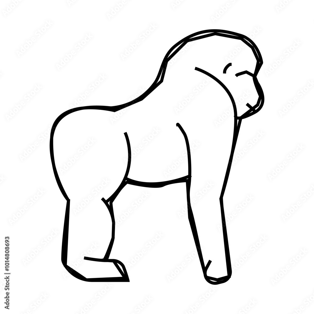 Obraz premium monkey animal line icon vector. monkey animal sign. isolated symbol illustration