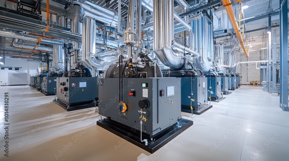 Industrial Steel Boilers in Modern Facility Industrial Steel Boilers in Modern Facility