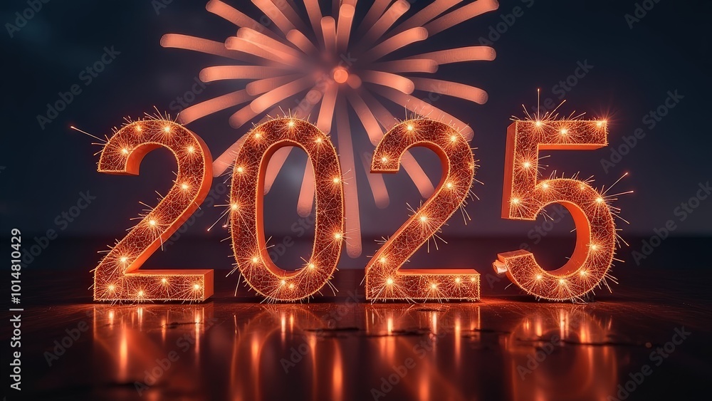 2025 calendar on the background of festive fireworks 2025 calendar on the background of festive fireworks