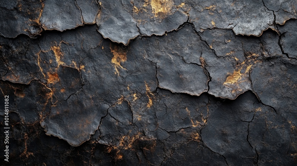 Close-up of cracked textured surface with dark and golden tones, ideal for backgrounds, wallpaper, or abstract art use. Close-up of cracked textured surface with dark and golden tones, ideal for backgrounds, wallpaper, or abstract art use.