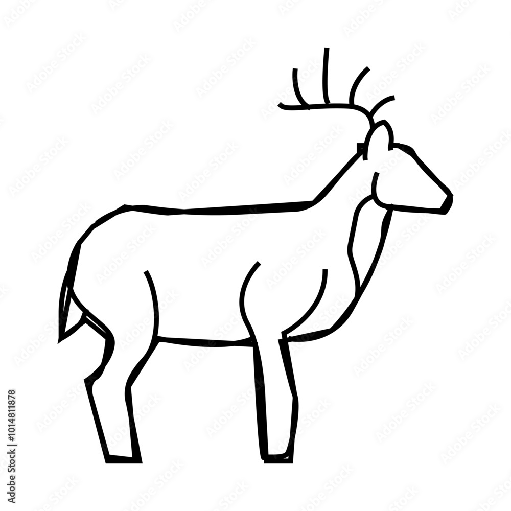 Fototapeta premium deer animal line icon vector. deer animal sign. isolated symbol illustration